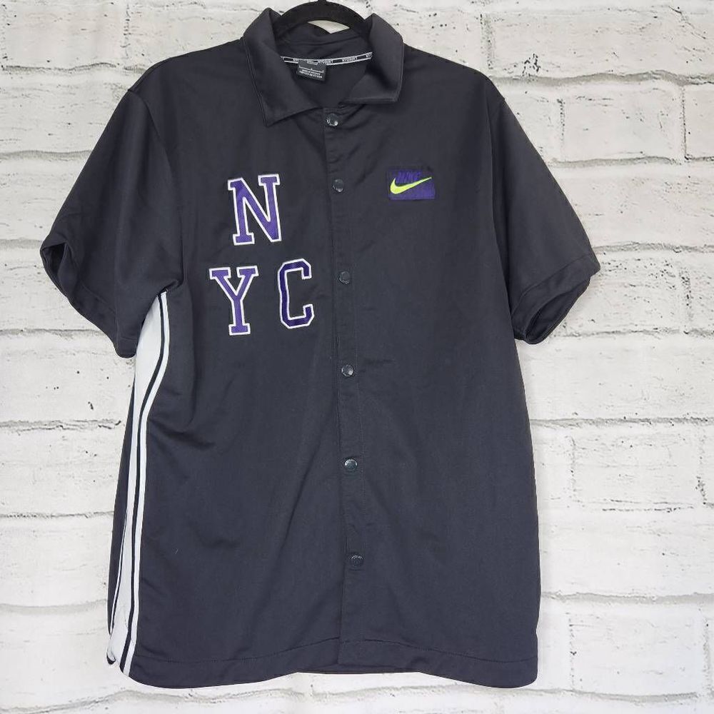 Nike Court NYC Button Up Tennis Polo Shirt Mens Large Off AT4303-045